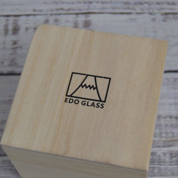 Edo Kiriko Glass Whiskey Glass Drinkware Stars 7.4 oz Coaster & Box NEW - Picture 14 of 16